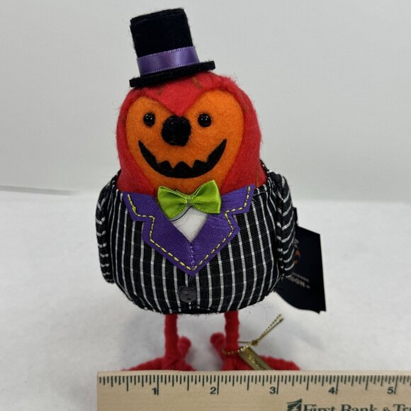 Hyde & Eek! Gourdon Featherly Friends Halloween Bird Decoration Top Hat NEW - Picture 11 of 12